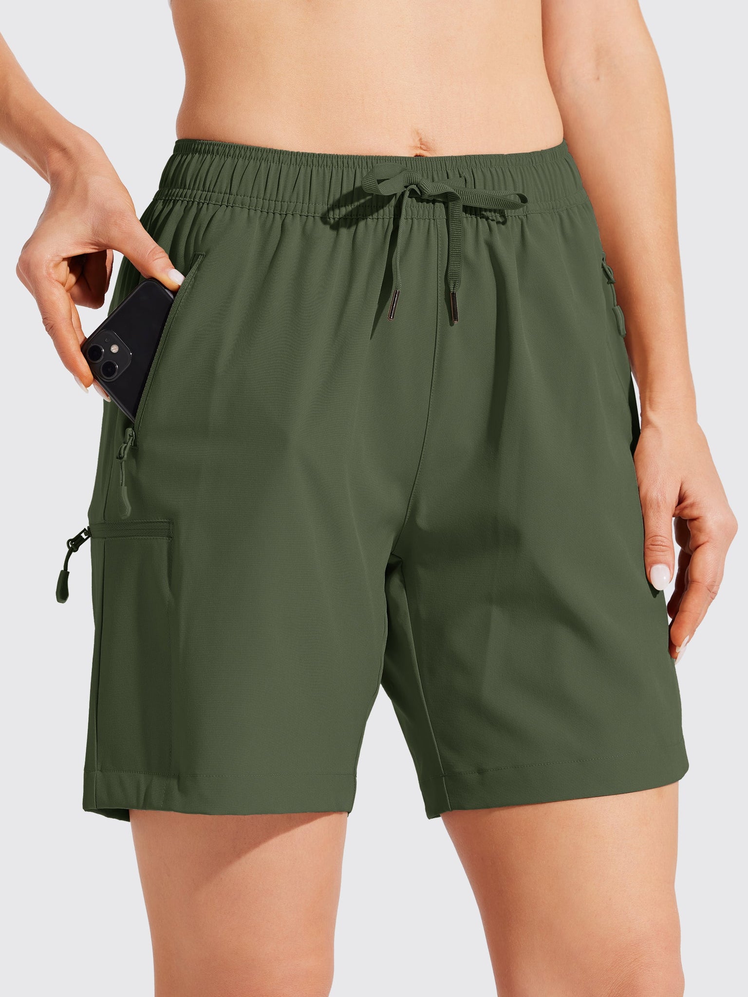 Women's Hiking Athletic Shorts_ArmyGreen1