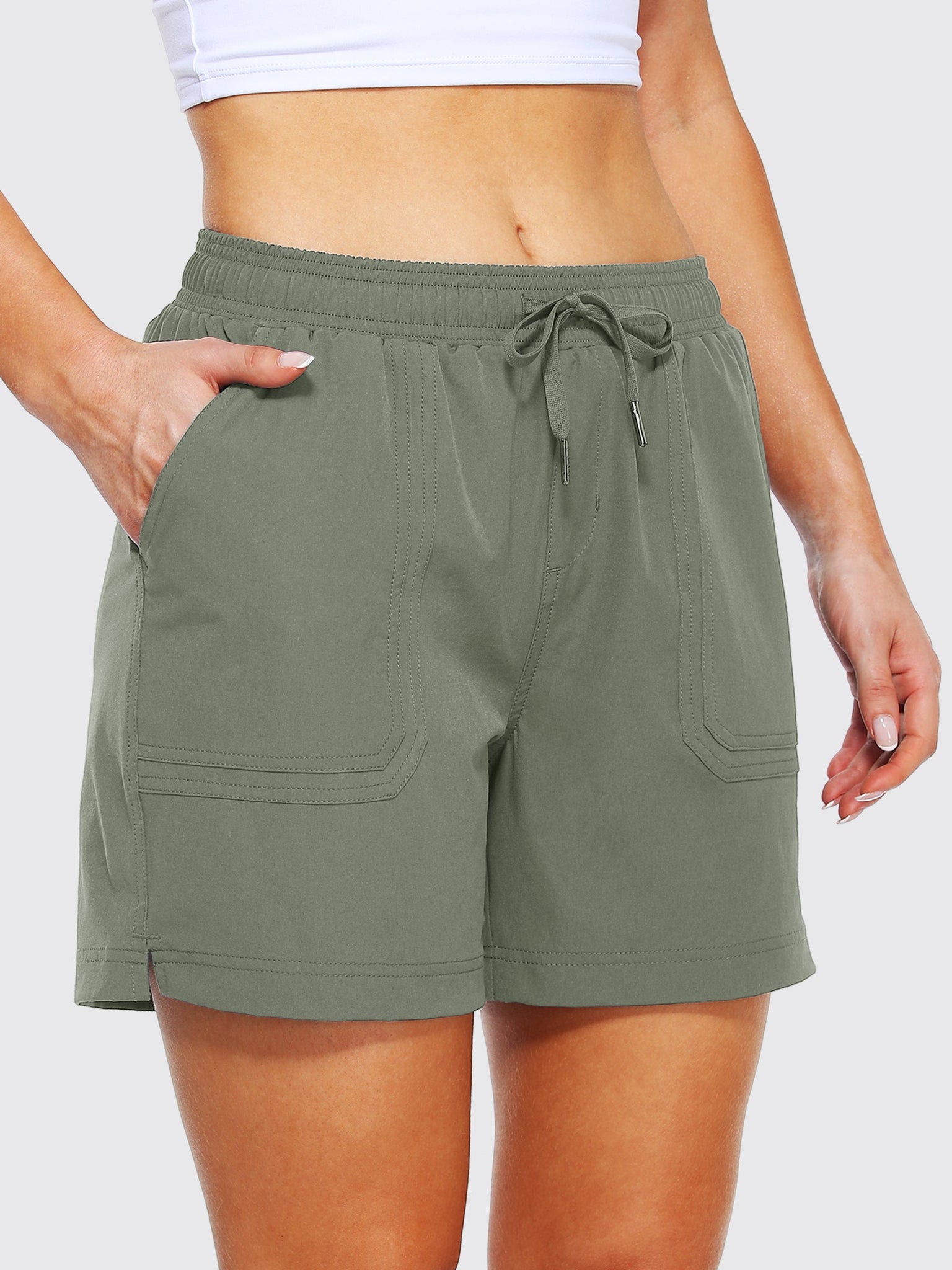 Willit Women's Hiking Golf Shorts_SageGreen1