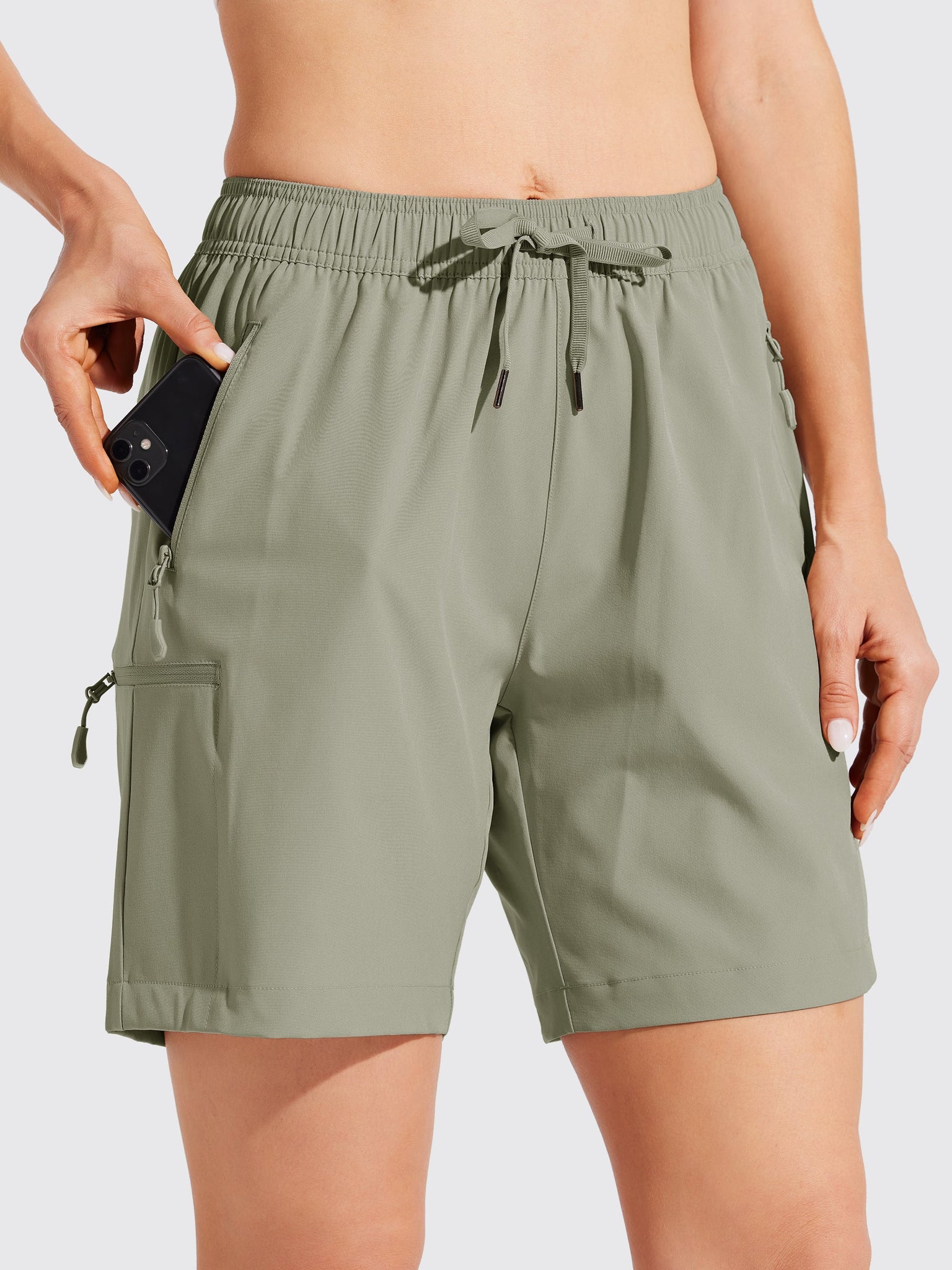 Women's Hiking Athletic Shorts_SageGreeb1