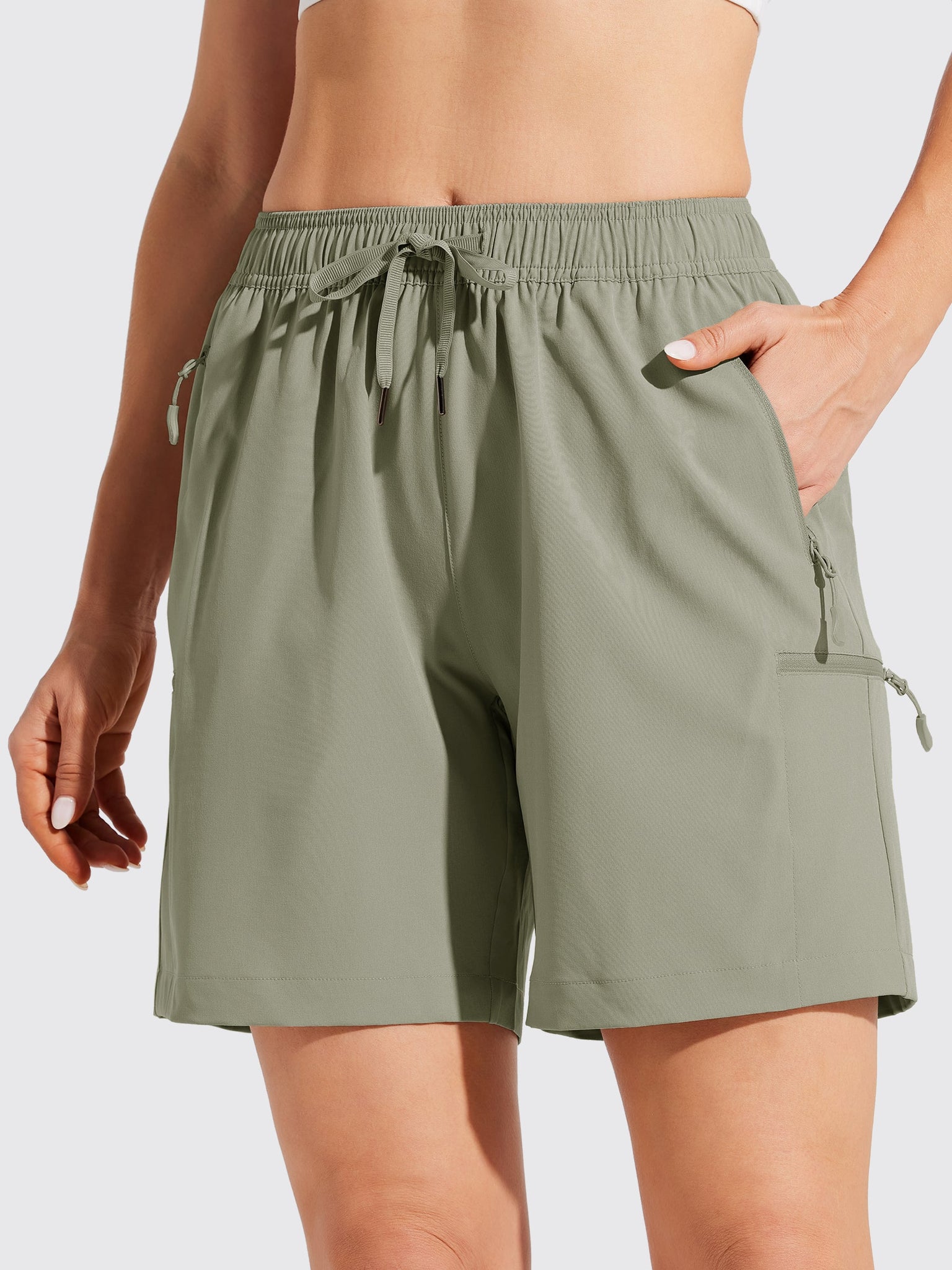 Women's Hiking Athletic Shorts_SageGreeb2