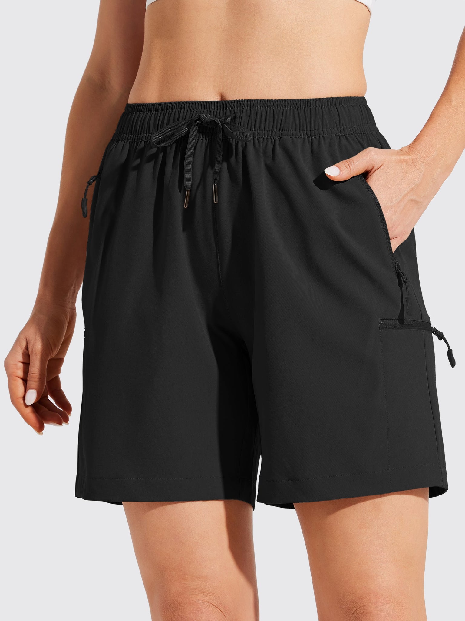 Women's Hiking Athletic Shorts_Black2