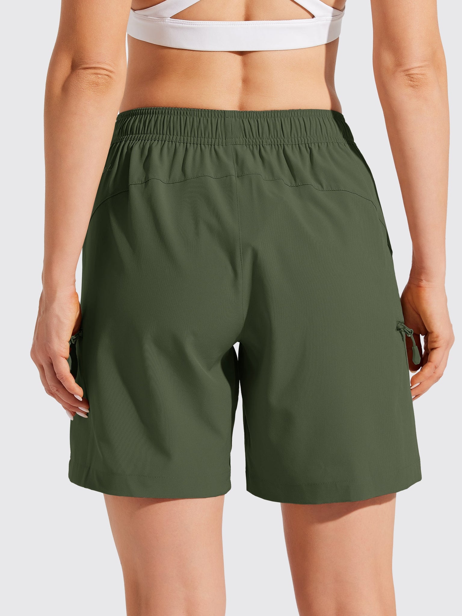 Women's Hiking Athletic Shorts_ArmyGreen3