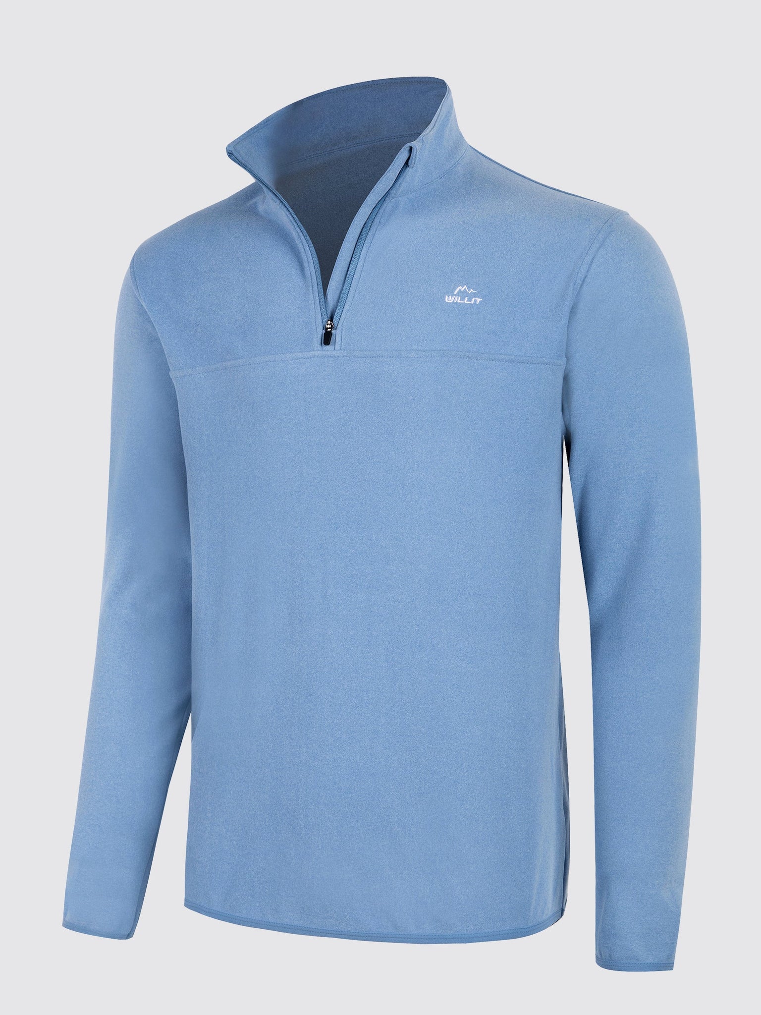 Willit Men's Fleece Pullover Lightweight Sportswear_Laydown_Blue1