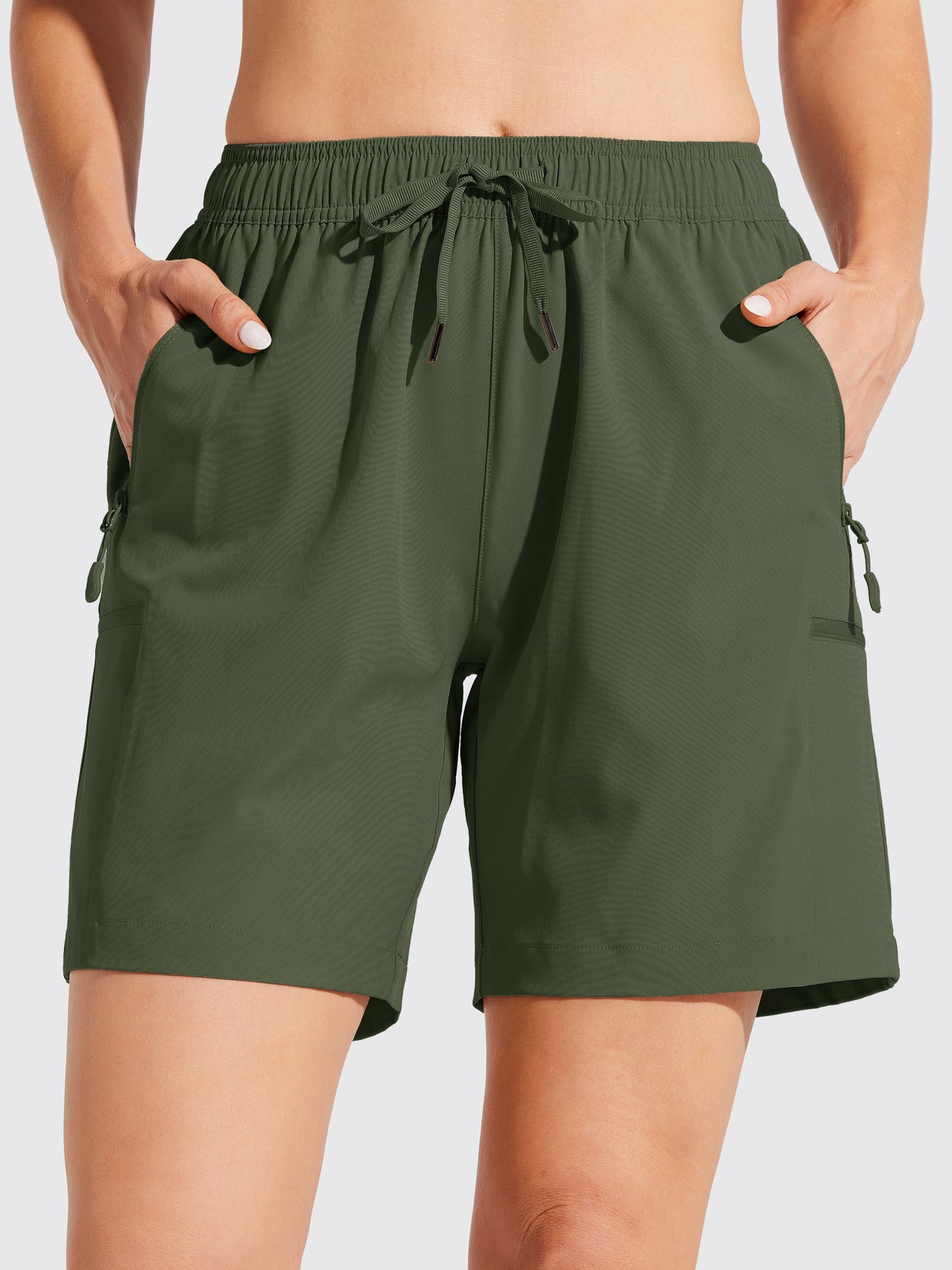 Women's Hiking Athletic Shorts_ArmyGreen4