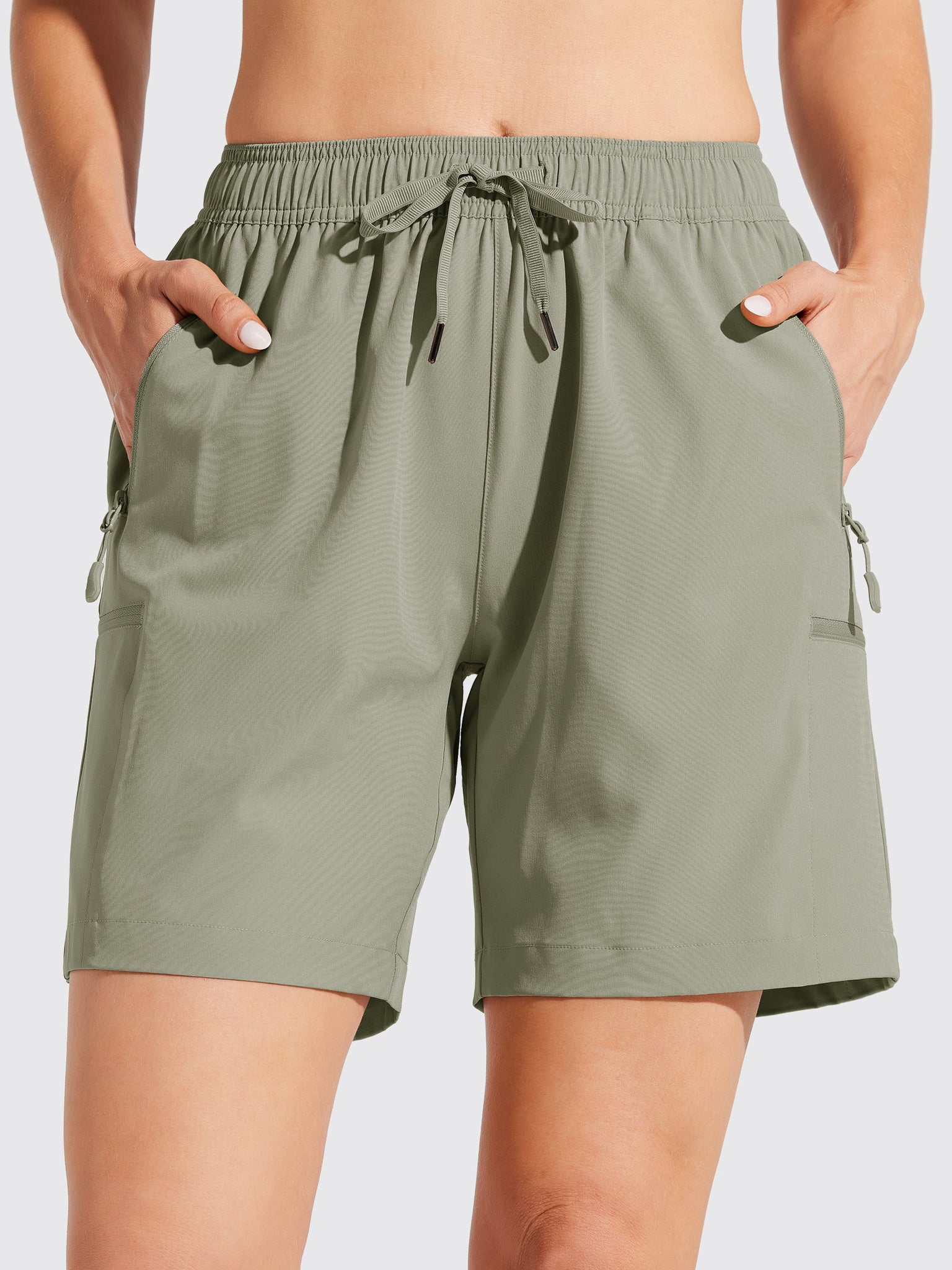 Women's Hiking Athletic Shorts_SageGreeb4