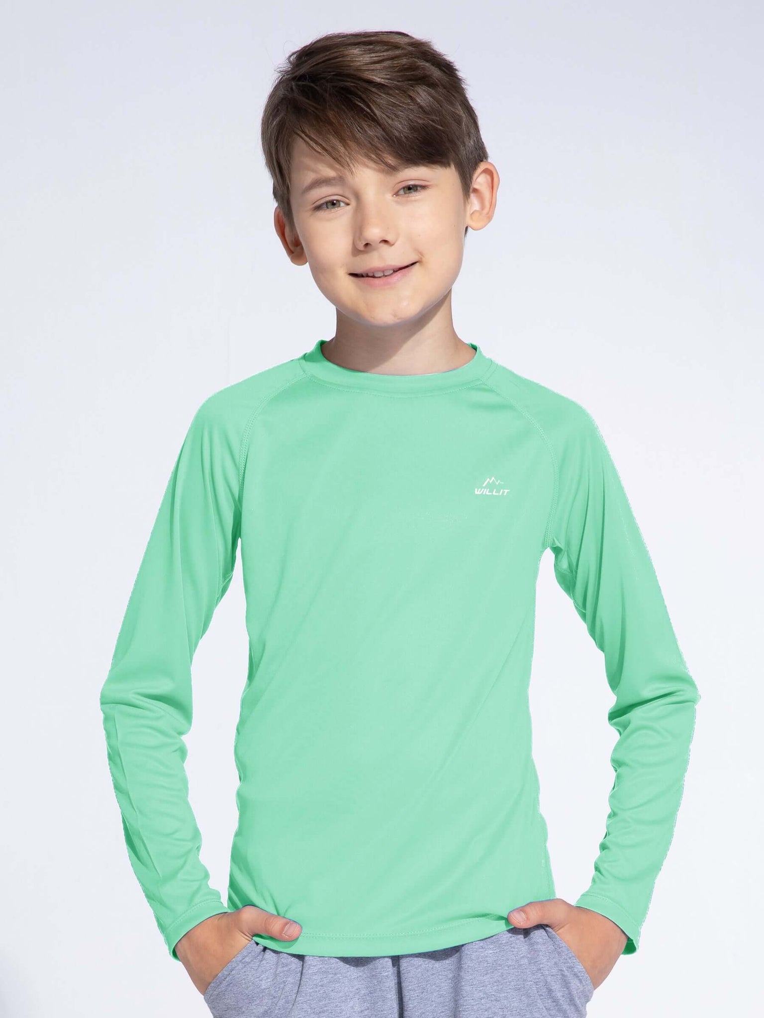 Boy's Long Sleeve Rash Guard Swim Shirts