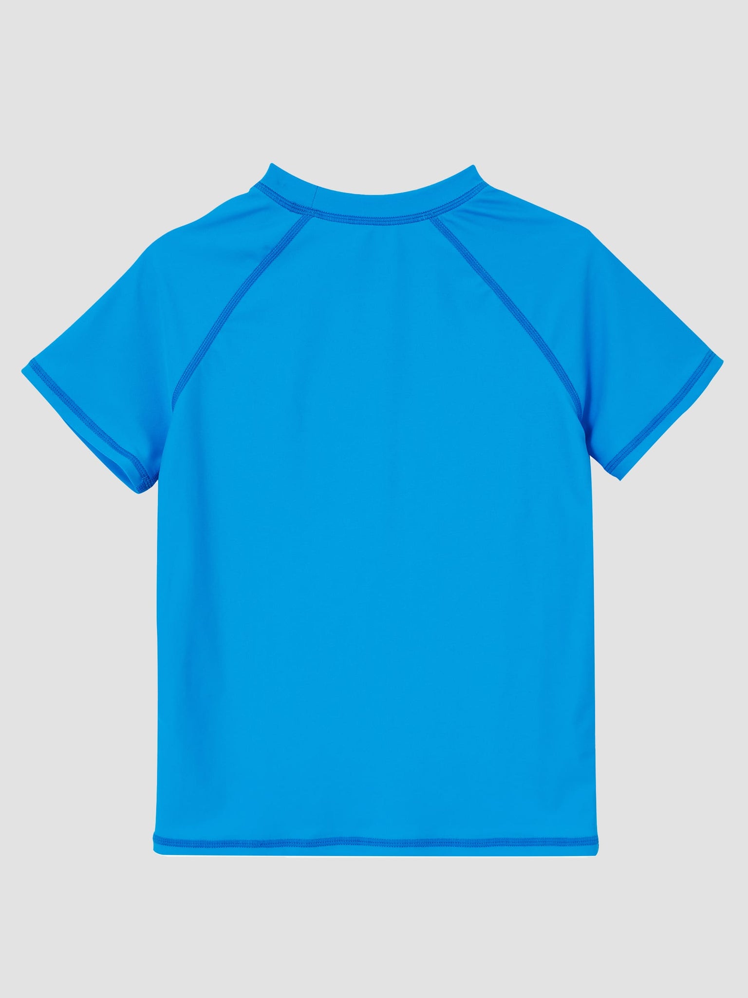 Boy's Solid Short Sleeve Rashguard_BrilliantBlue_laydown2