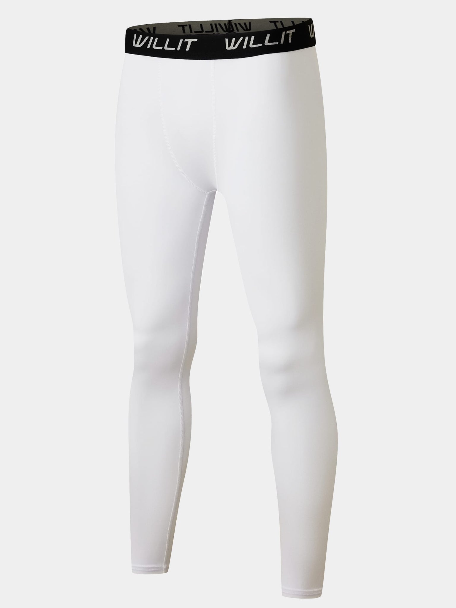 Willit Boys Athletic Leggings Baselayer_White_laydown1