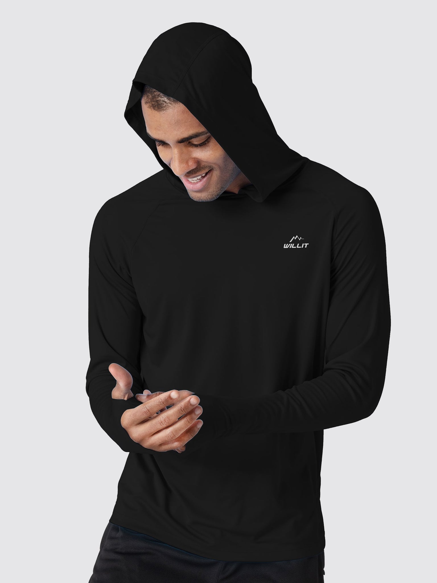 Men's Sun Protection Long Sleeve Shirts Hoodie_Black3