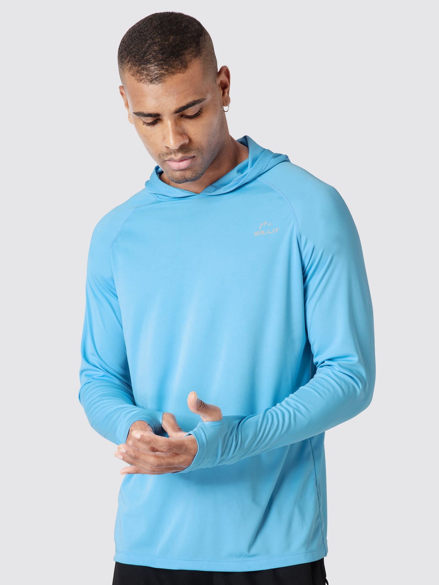 Men's Sun Protection Long Sleeve Shirts Hoodie_Blue1