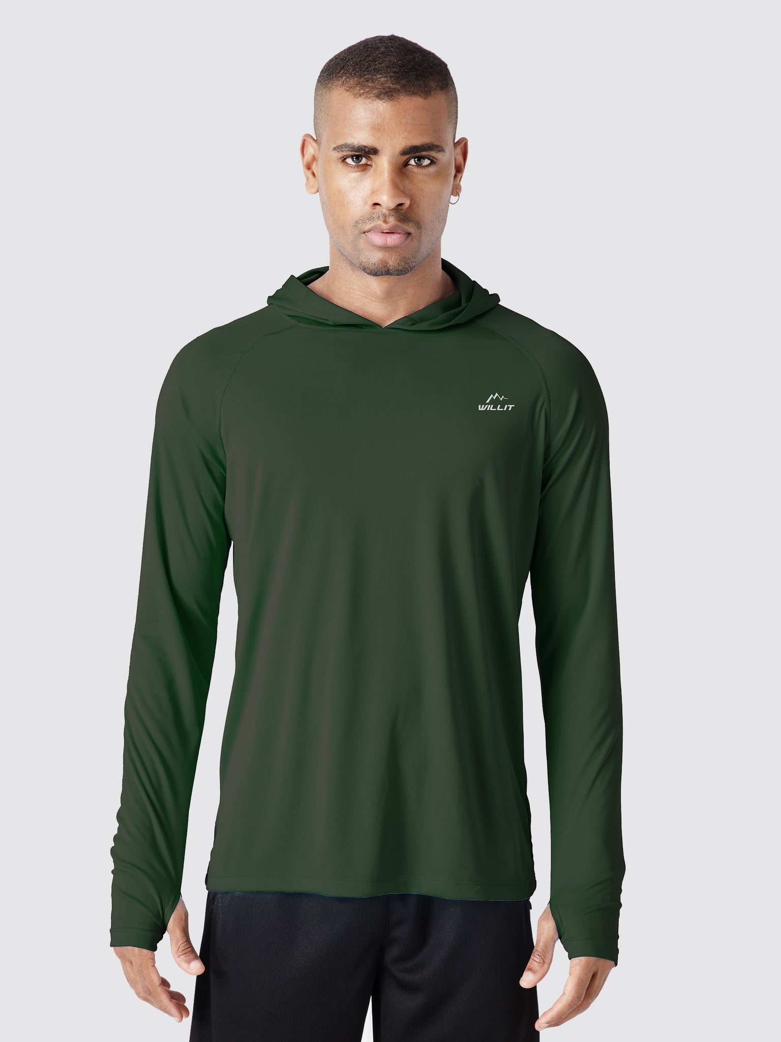 Men's Sun Protection Long Sleeve Shirts Hoodie_Green2