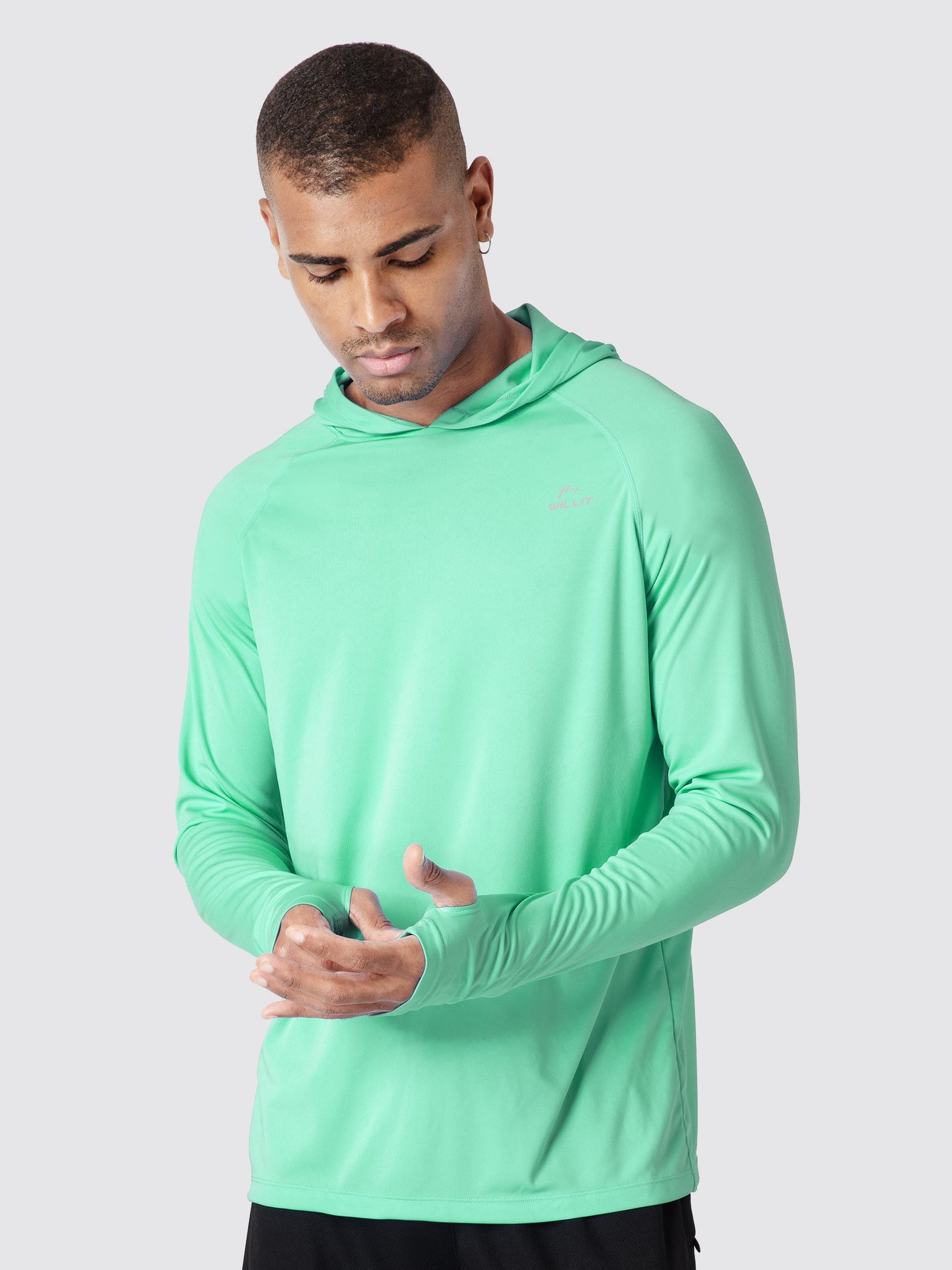 Men's Sun Protection Long Sleeve Shirts Hoodie_LightGreen1