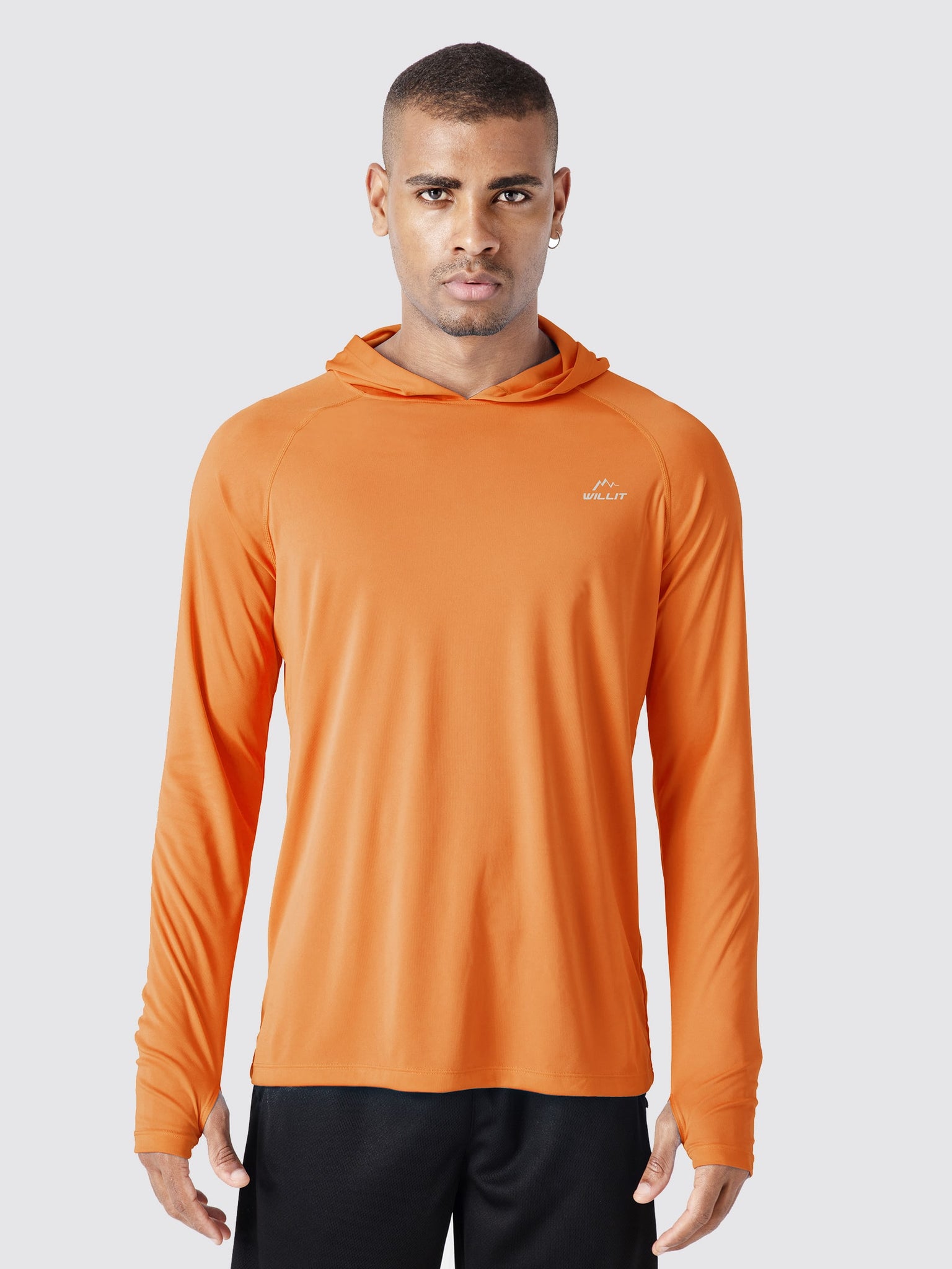 Men's Sun Protection Long Sleeve Shirts Hoodie_Orange2