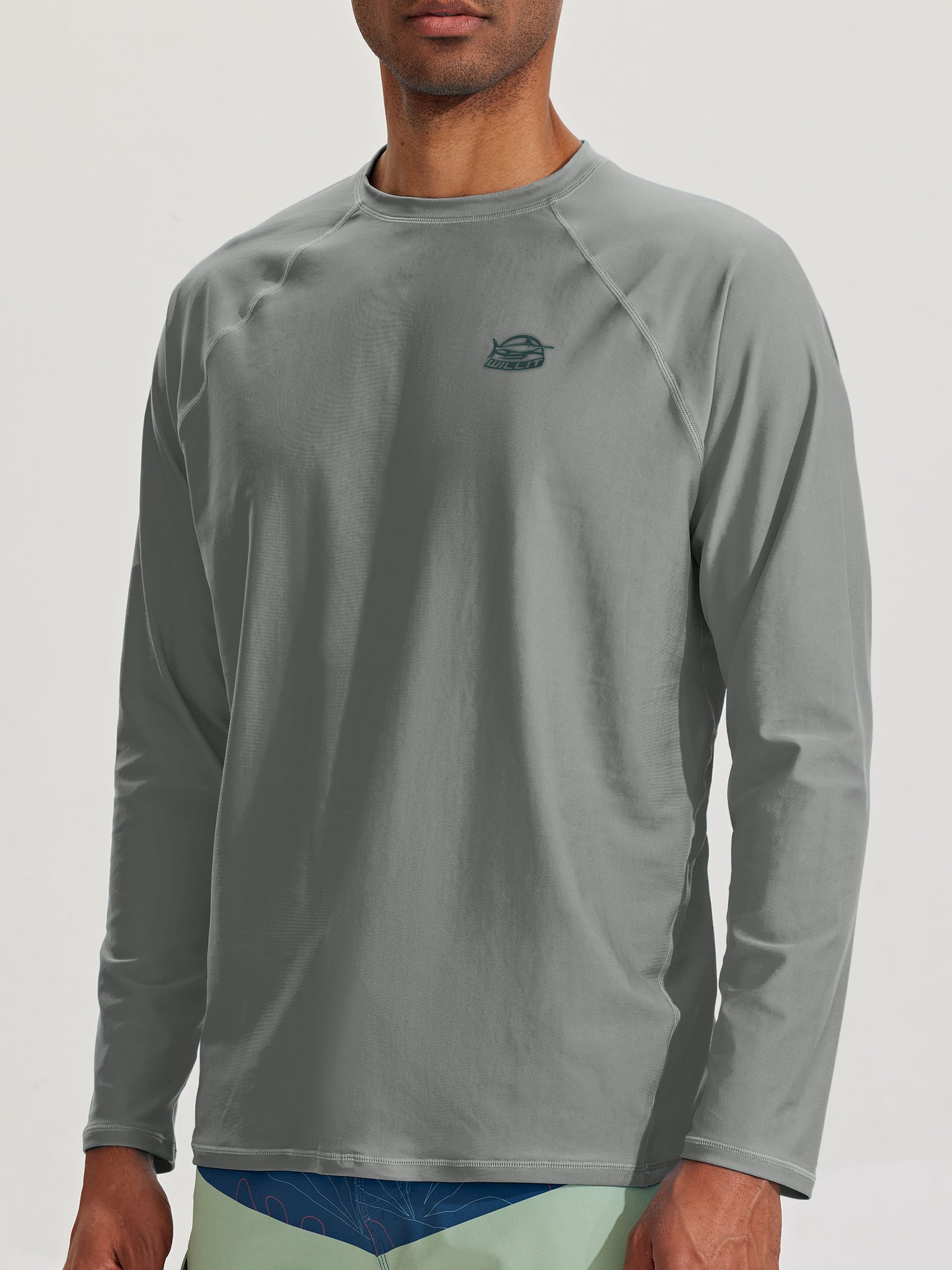 Men's Sun Protection Long Sleeve Shirt_Gray_model1