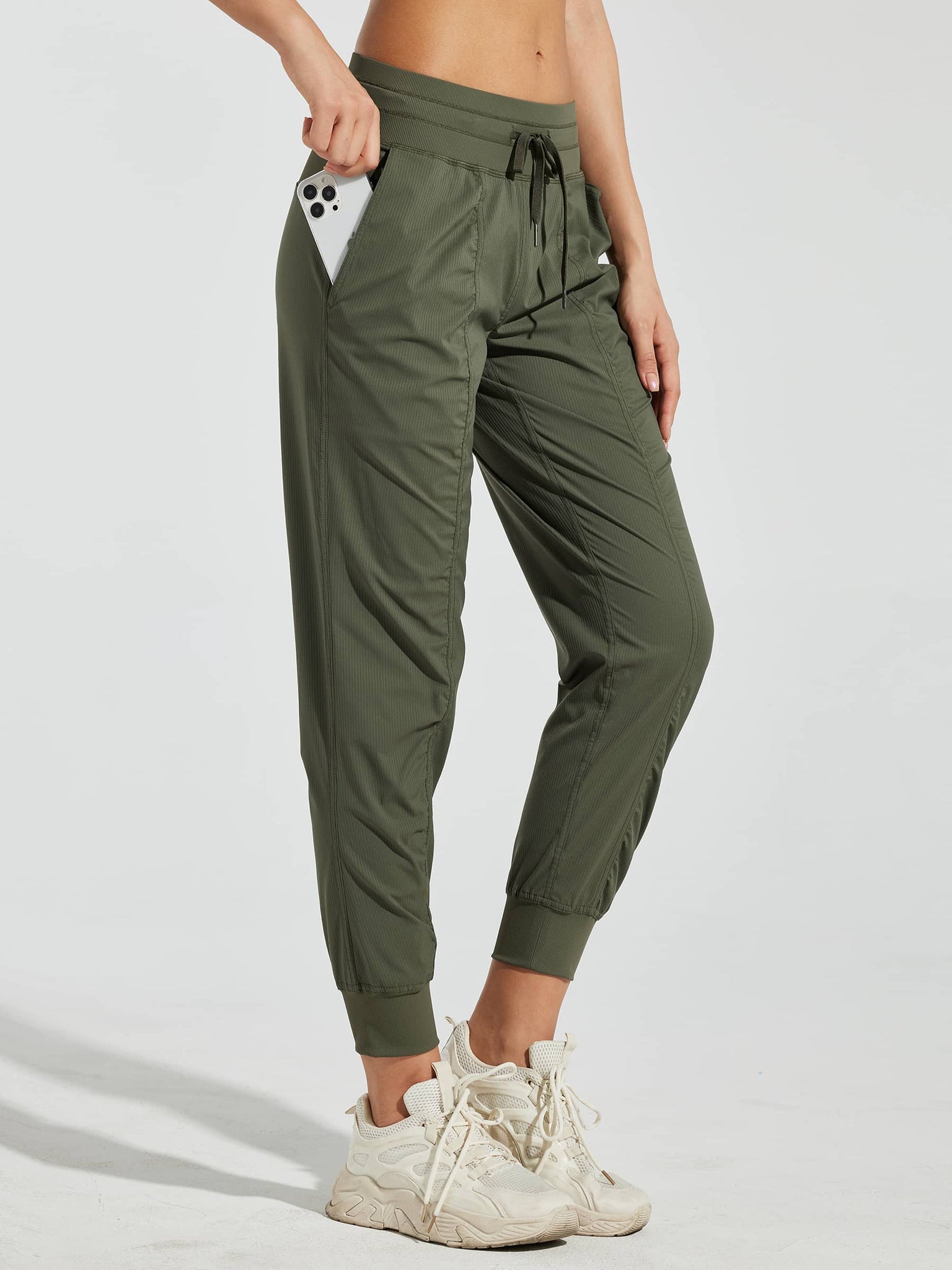 Willit Women's Casual Joggers_ArmyGreen_model1