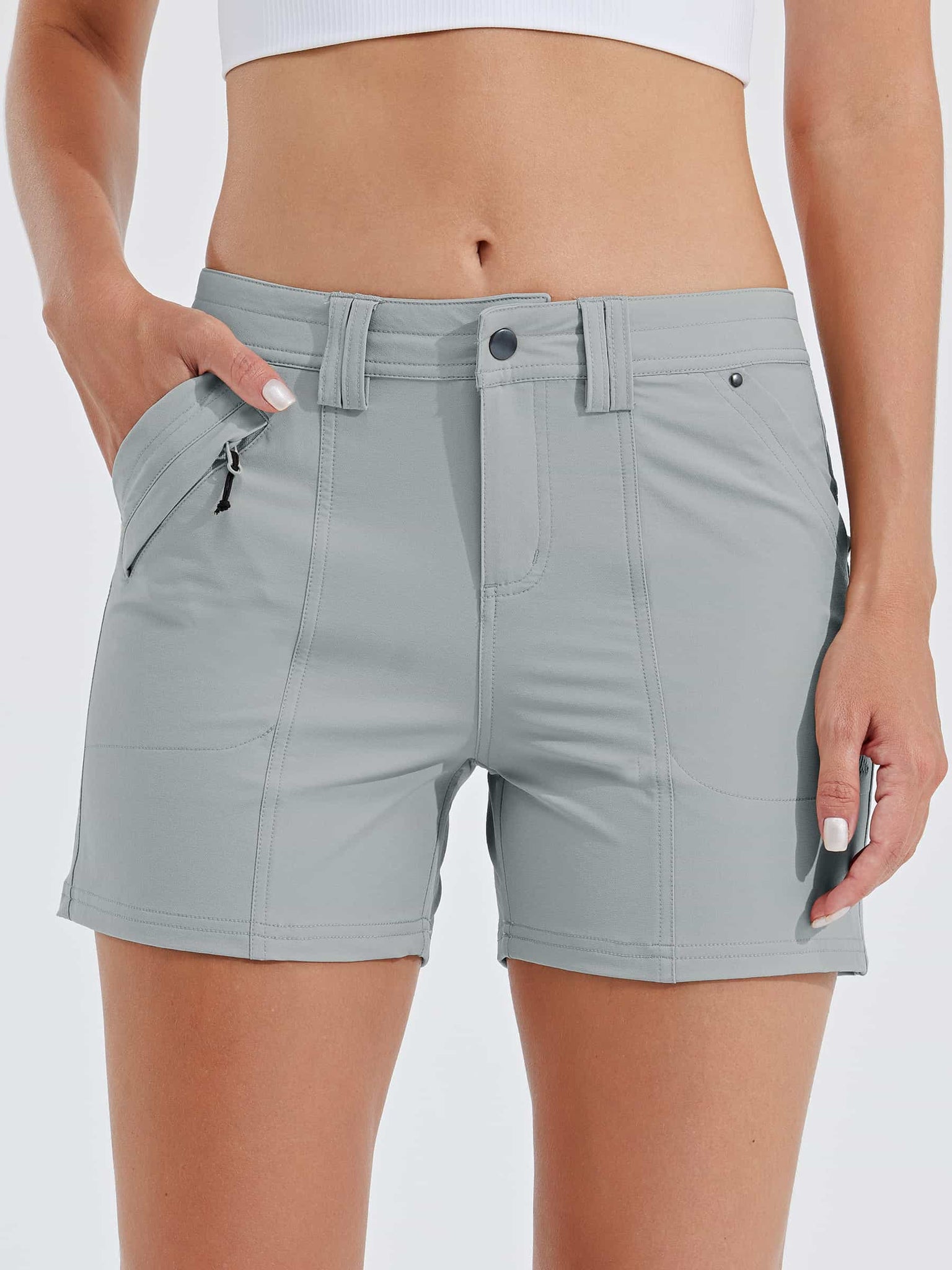 Women's Outdoor Golf Hiking Shorts_LightGray1