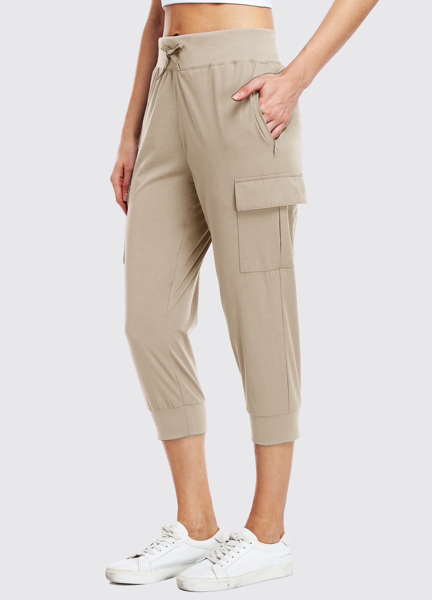 Women's Cargo Hiking Capris Pants_Khaki1