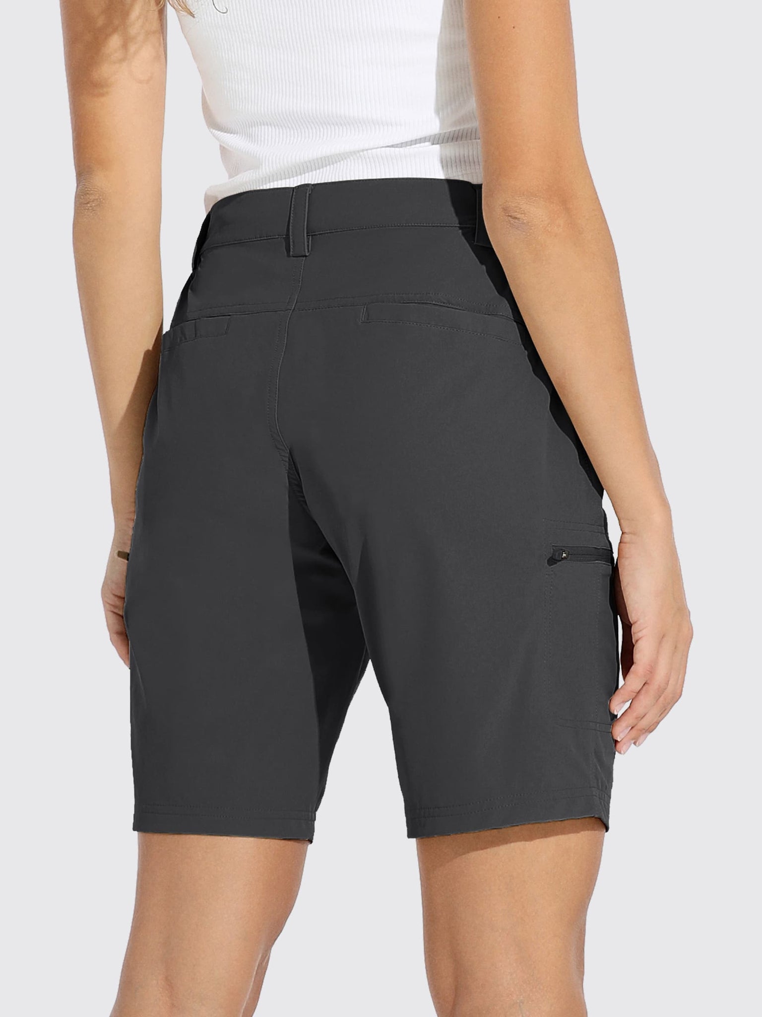 Women's Outdoor Cargo Shorts 10 Inseam_DeepGray2