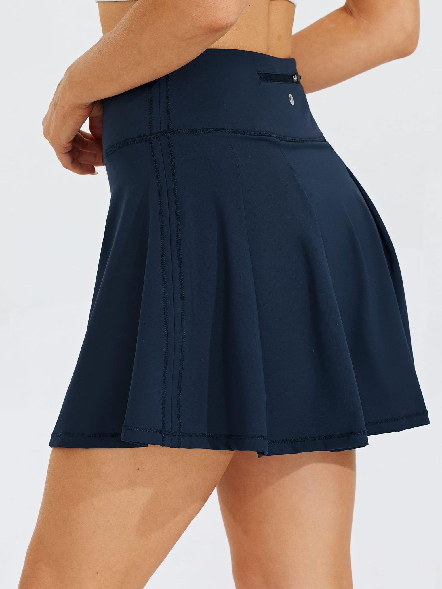 Women's 17Inch High Waisted Tennis Skort_Navy_model1