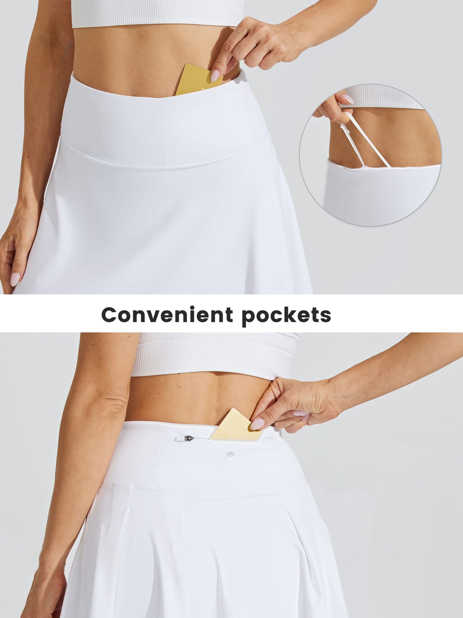 Women's 17Inch High Waisted Tennis Skort_White_detail