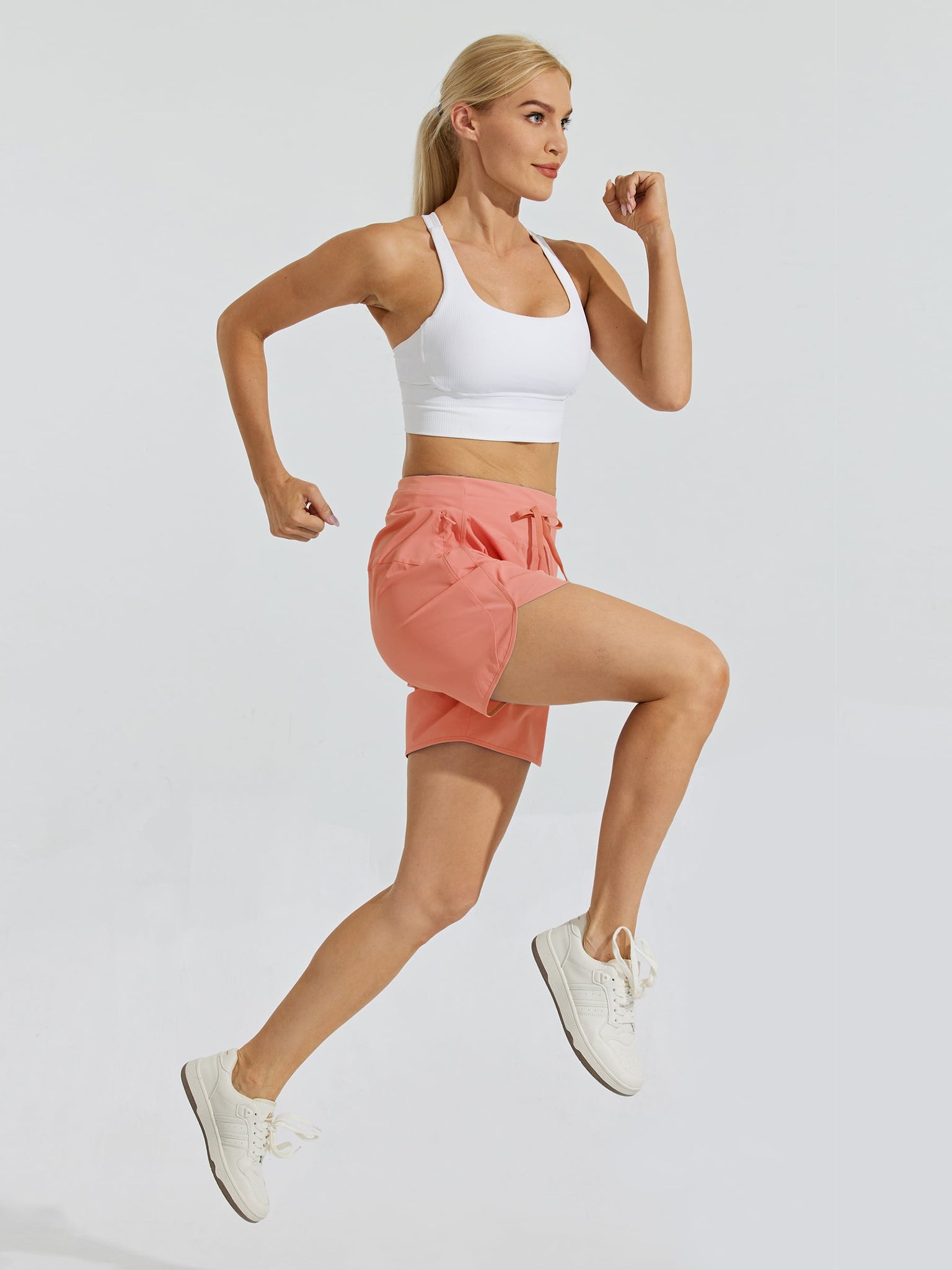 Women's Active 5 Inseam Utility Short_Coral_model5