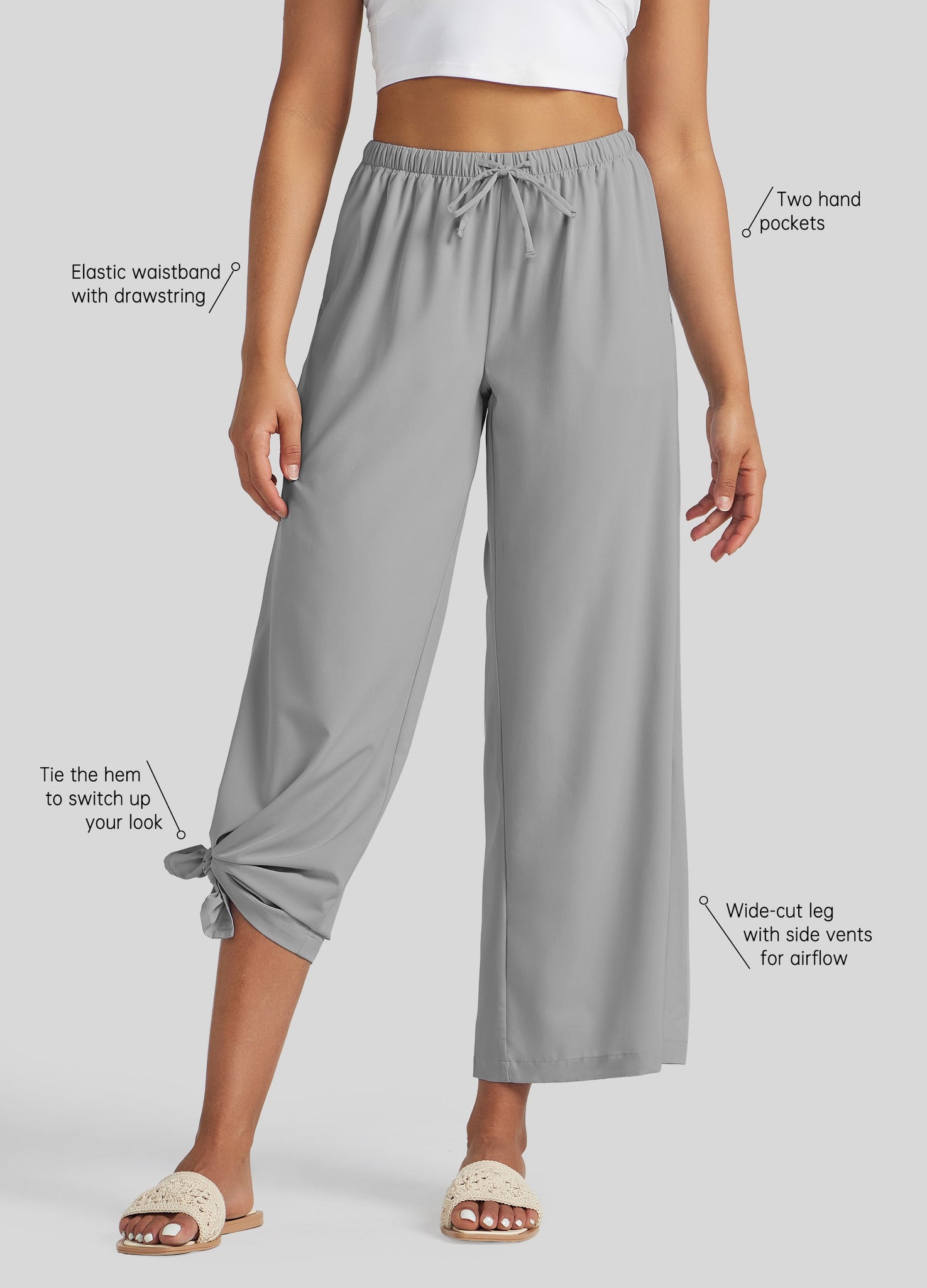 Women's Wide-Leg Cropped Pants