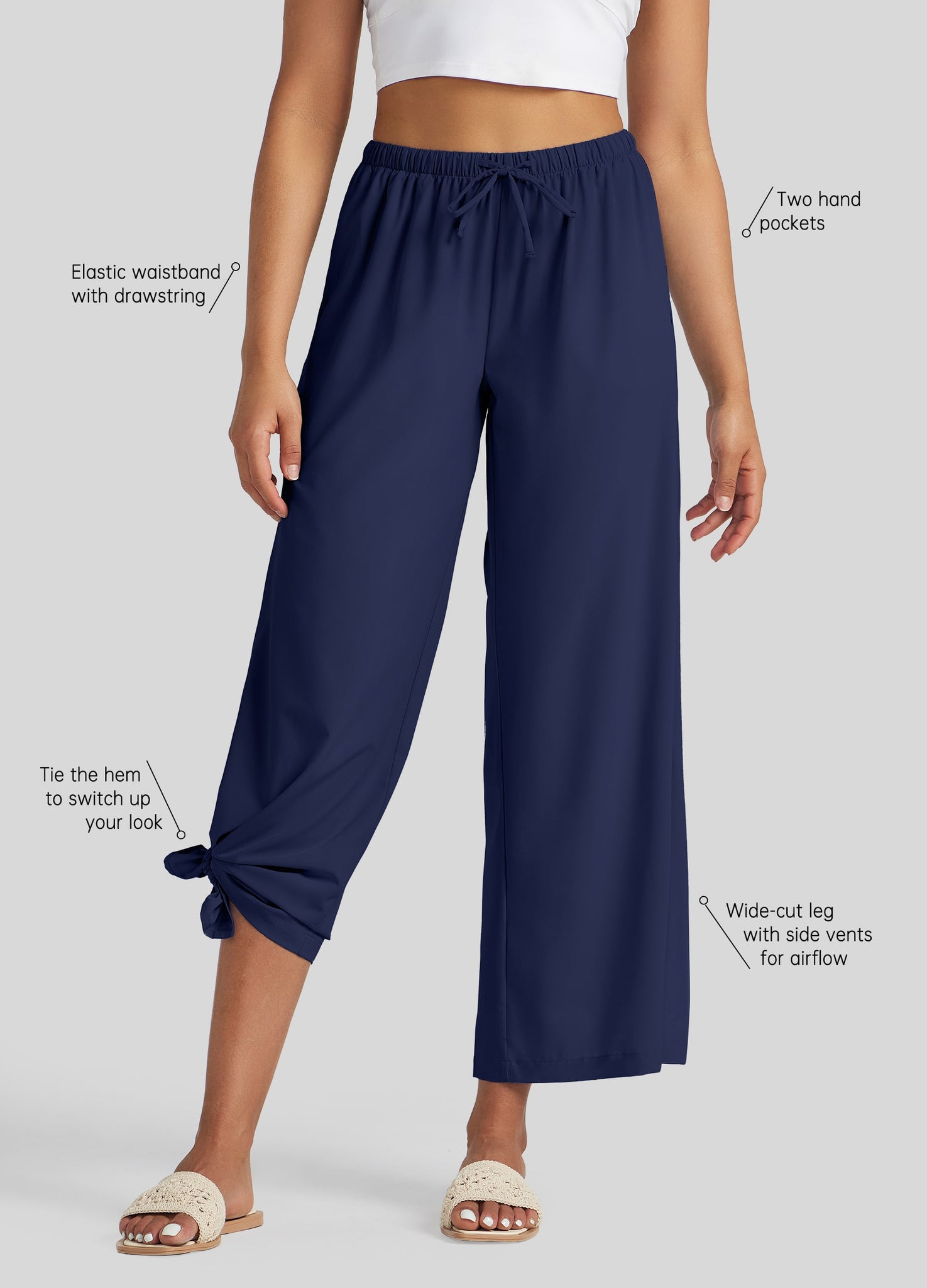 Women's Wide-Leg Cropped Pants