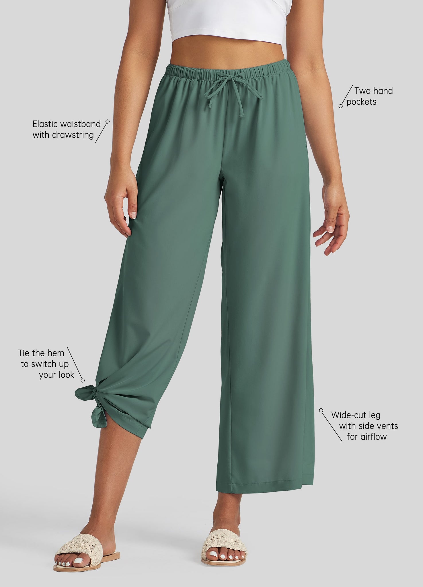 Women's Wide-Leg Cropped Pants